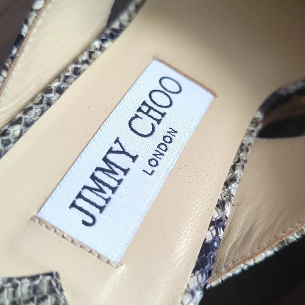 Jimmy Choo Snake Print Wedge Sandals - Picture 14 of 14